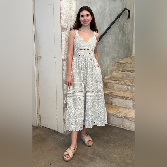 Sea New York Dresses & Skirts - Sea NY Blaire Eyelet Sleeveless Dress in Blue